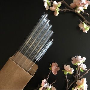 Set of 4 Eco-Friendly Glass Straws